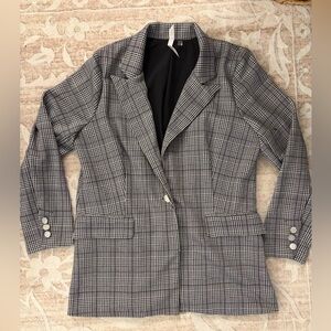 Women's Gray Plaid Blazer